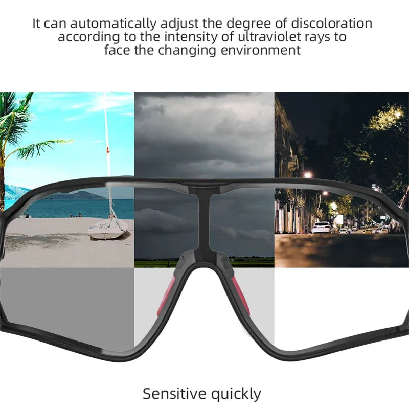 ROCKBROS Photochromic Sunglasses – UV400 Lightweight Anti-Glare Unisex Sports Sunglasses