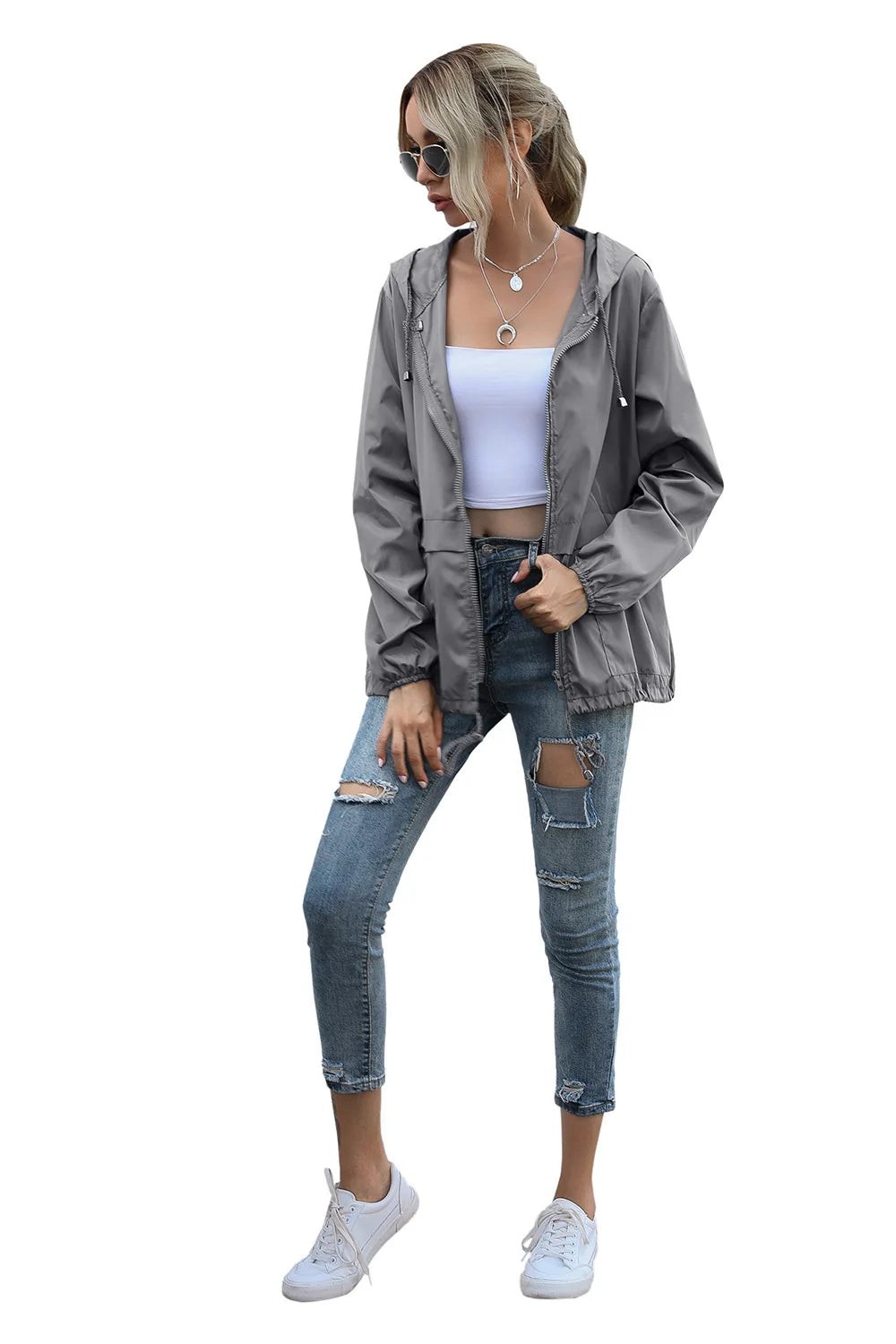 Women's Jackets Apparel: Ultralight, Waterproof, Windproof, Slim Hooded Windbreaker Jacket / Rungear