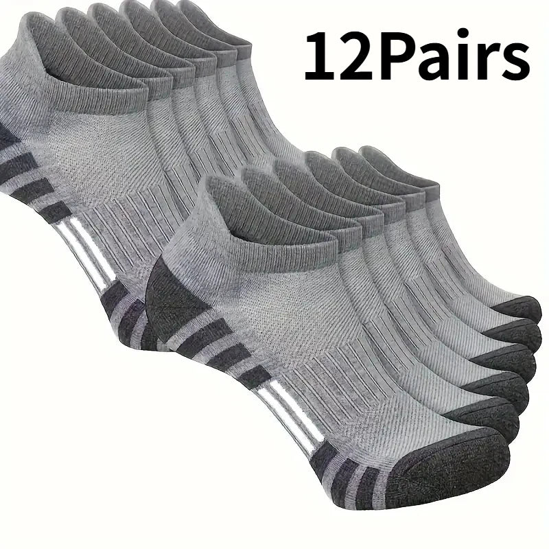 Moisture-Wicking Accessories: 6/12 PR Comfortable, Cushioned Running Socks - Lightweight, Moisture-Wicking, Breathable, Low Cut, Non-Slip Tab / Rungear