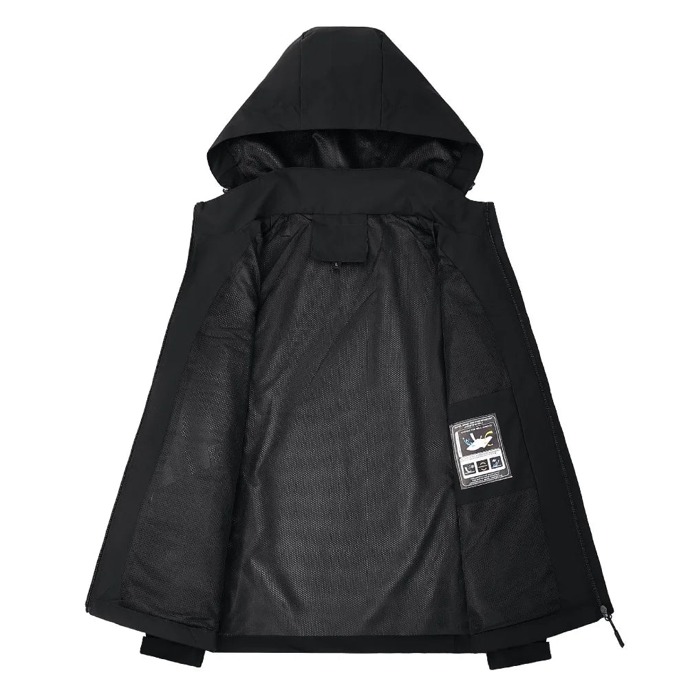 Men's Waterproof Jackets: Lightweight, Windproof, Hooded Outdoor Raincoat Hiking Jacket / Rungear