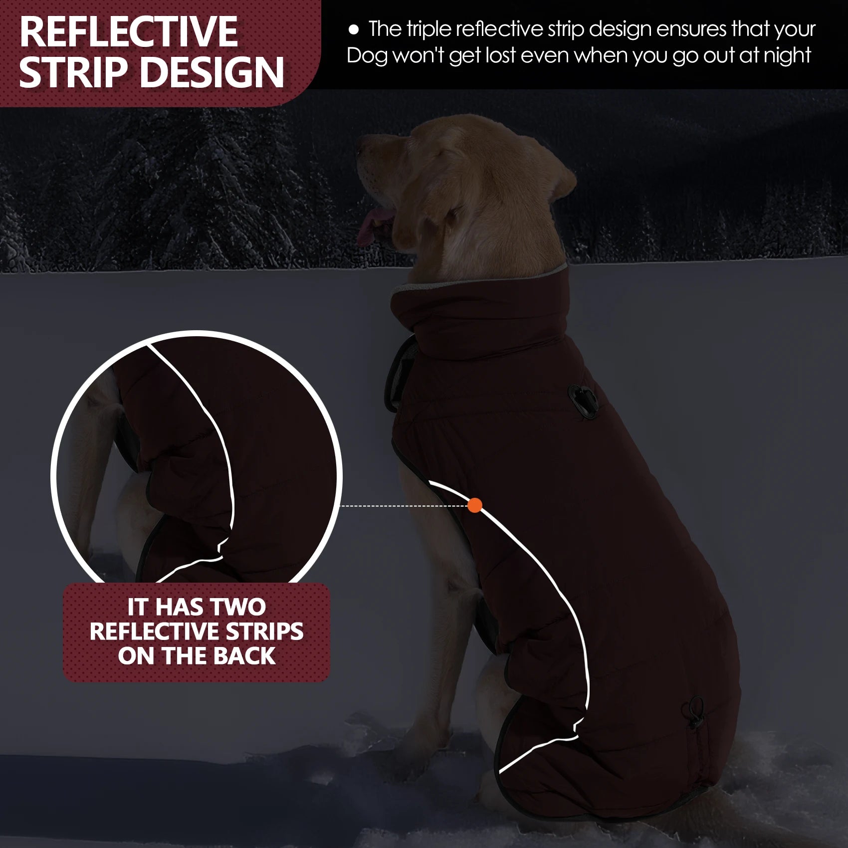Dog Jackets Gear: Waterproof, Winter, Warm Windproof, Reflective, Adjustable Jacket Vest for Dogs With Hook & Loop / Rungear