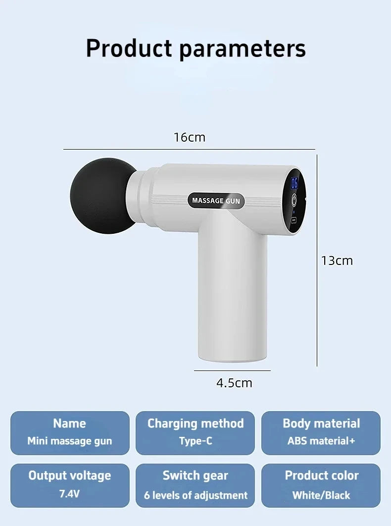 Recovery Gear Accessories: USB Muscle Vibrating Relaxation Mini Massage Gun, Fitness Recovery Equipment / Rungear