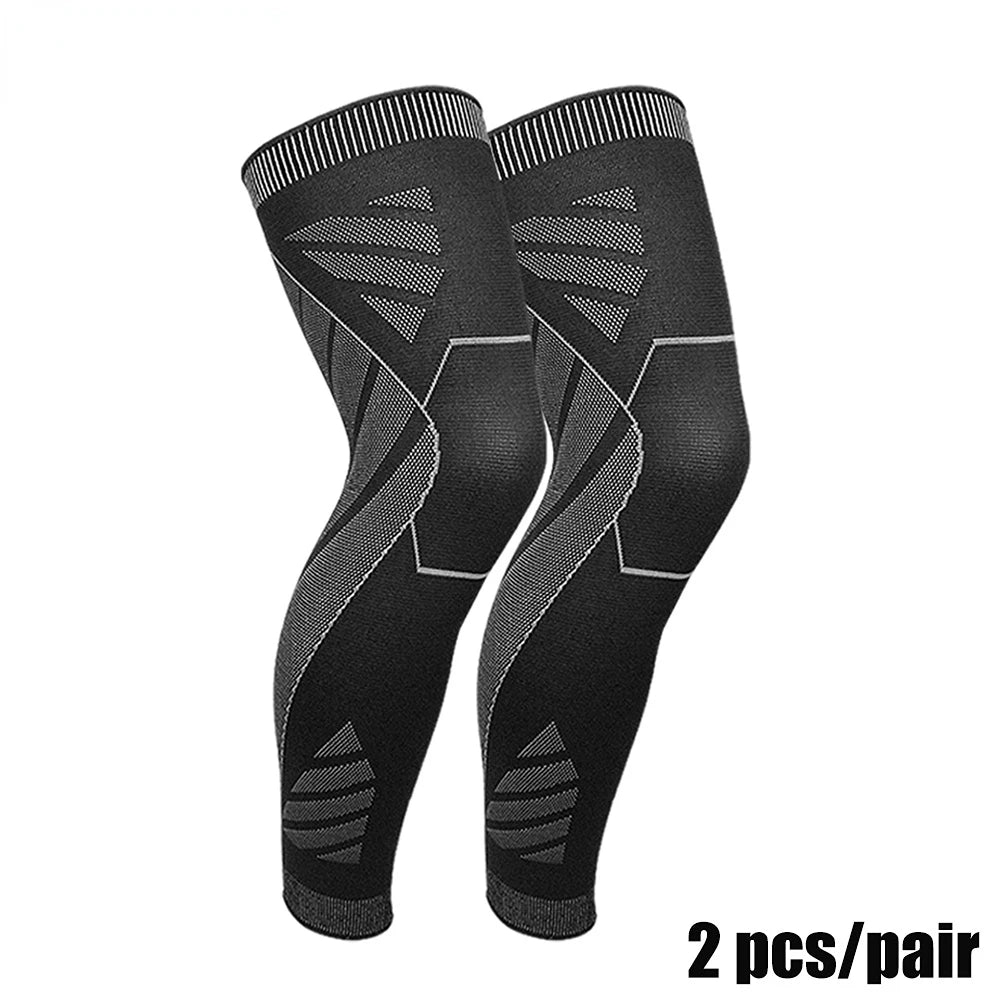 Long Full Leg Sports Brace Support Compression Sleeves For Knee Pain Relief