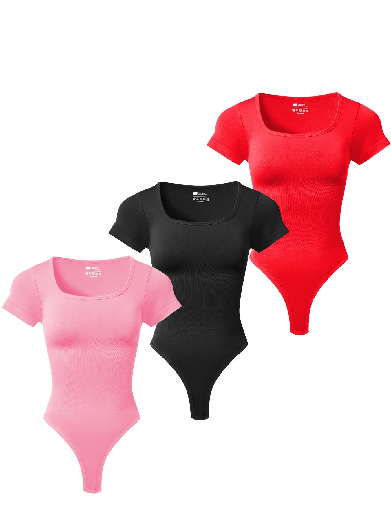 Women Casual Apparel: Plus Size, Seamless, Square Neck, High Elastic, Solid Ribbed Jumpsuit Top / Rungear