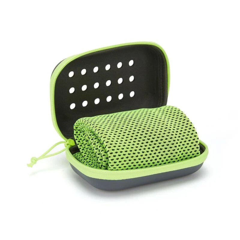 Quick Dry Towel Accessories: Soft, Breathable, Sweat Absorbent Towel with Storage Box for All Sports, Running, Gym Fitness / Rungear