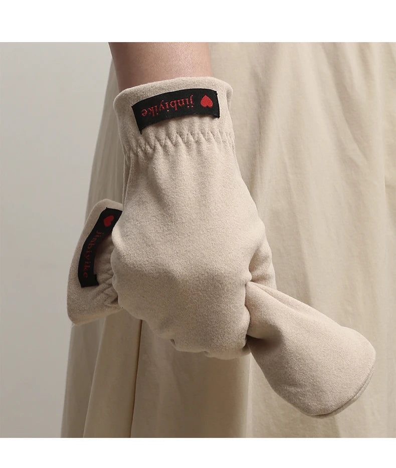 Running Winter Gear: Unisex, Warm, Windproof, Elasticated, Half-Round Mittens for Outdoor Sports / Rungear