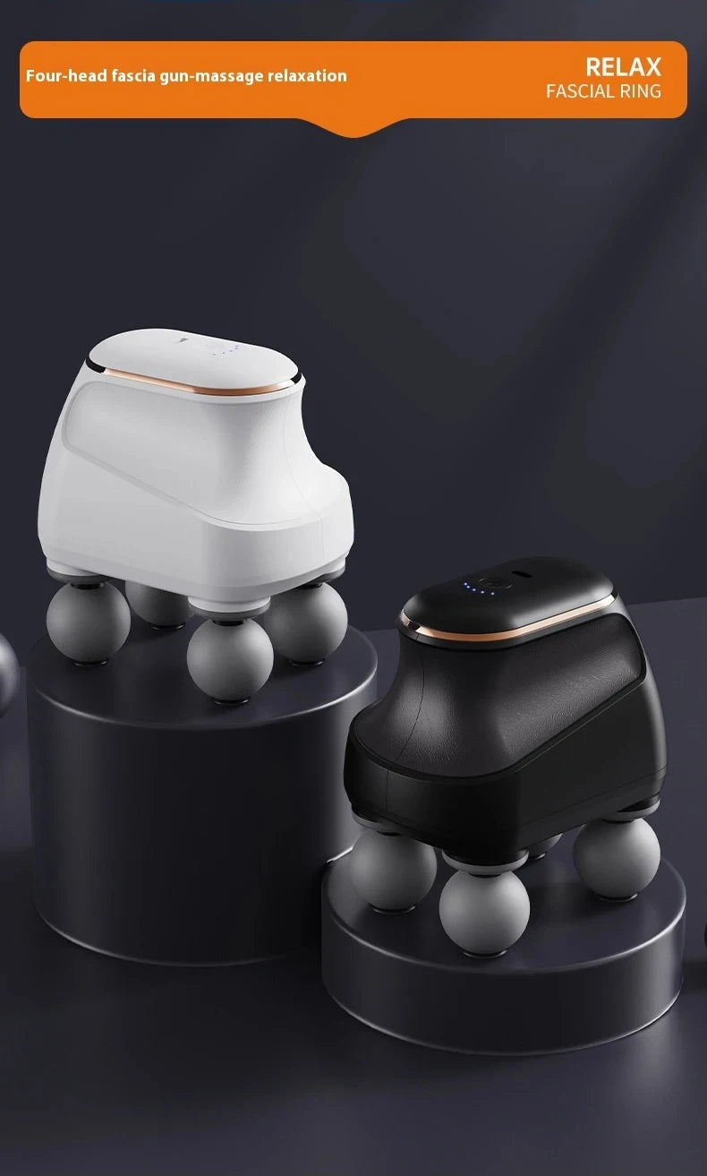 Recovery Massage Accessories: Portable, 4 Head, High Frequency, Fascia Gun Muscle Massager Machine / Rungear