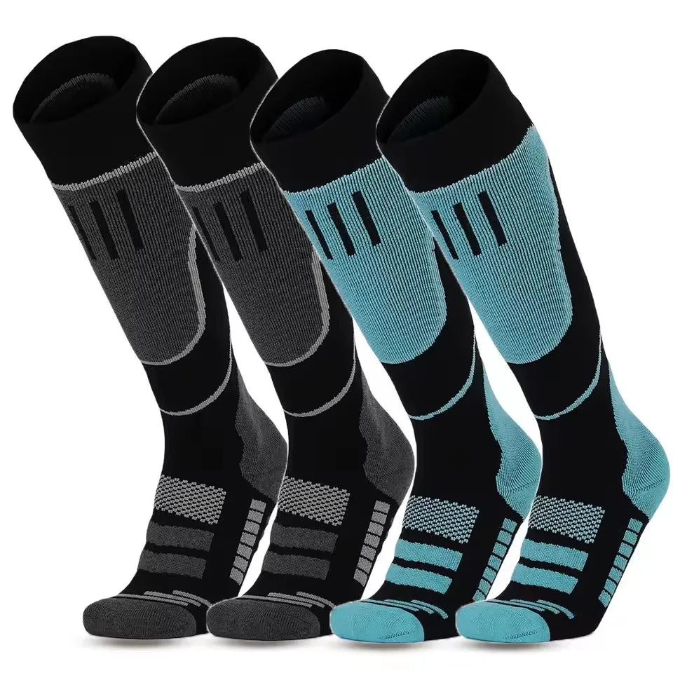 Running Compression Socks: 1 PR Unisex, Winter Merino Wool, Thermal Long Compression Socks for Running, Hiking / Rungear