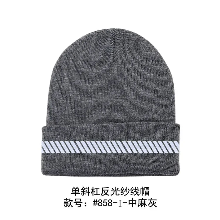 Reflective Hat Gear: High Visibility Safety Beanie, Reflective Knit, Ribbed Warm Winter Hats for Night Running, Hiking, Cycling / Rungear
