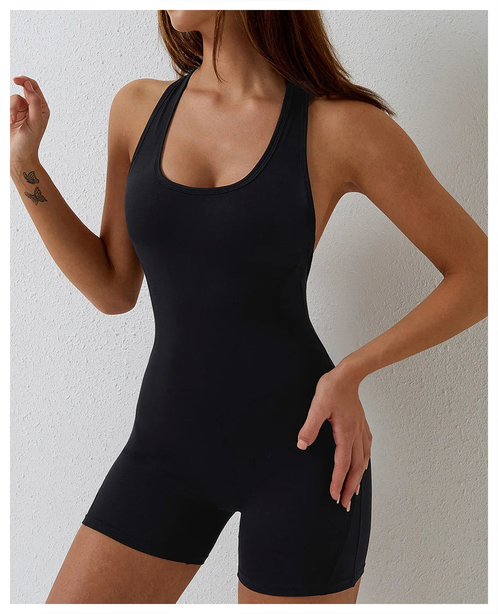Women Activewear Apparel: Stretch Workout, Bodysuit Training Romper Gym Set / Rungear