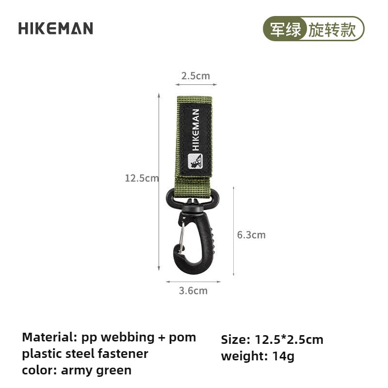 Trail Gear Accessories: HIKEMAN Nylon Webbing Carabiner, Multi Tool Clip Keychain / Rungear
