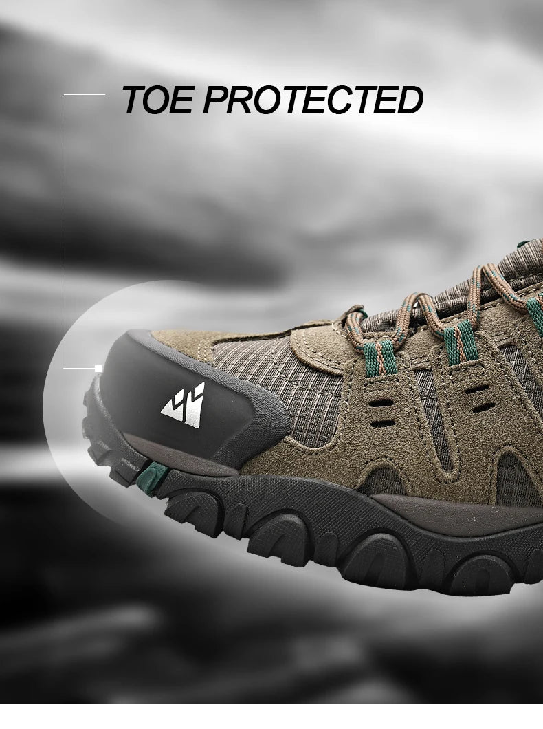 Hiking Shoe Gear: HIKEUP Men's Suede Leather, Wear-Resistant Hiking, Walking, Hunting Outdoor Shoes / Rungear
