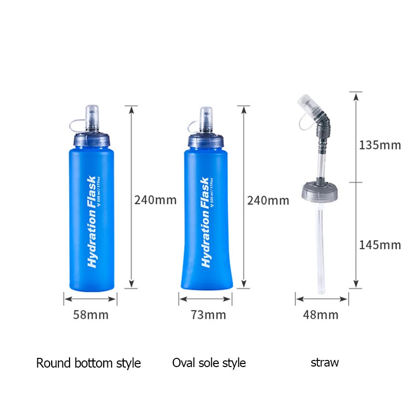 Running Hydration Accessories: Foldable TPU Soft Flask, 250ml, 500ml, 750ml / Rungear