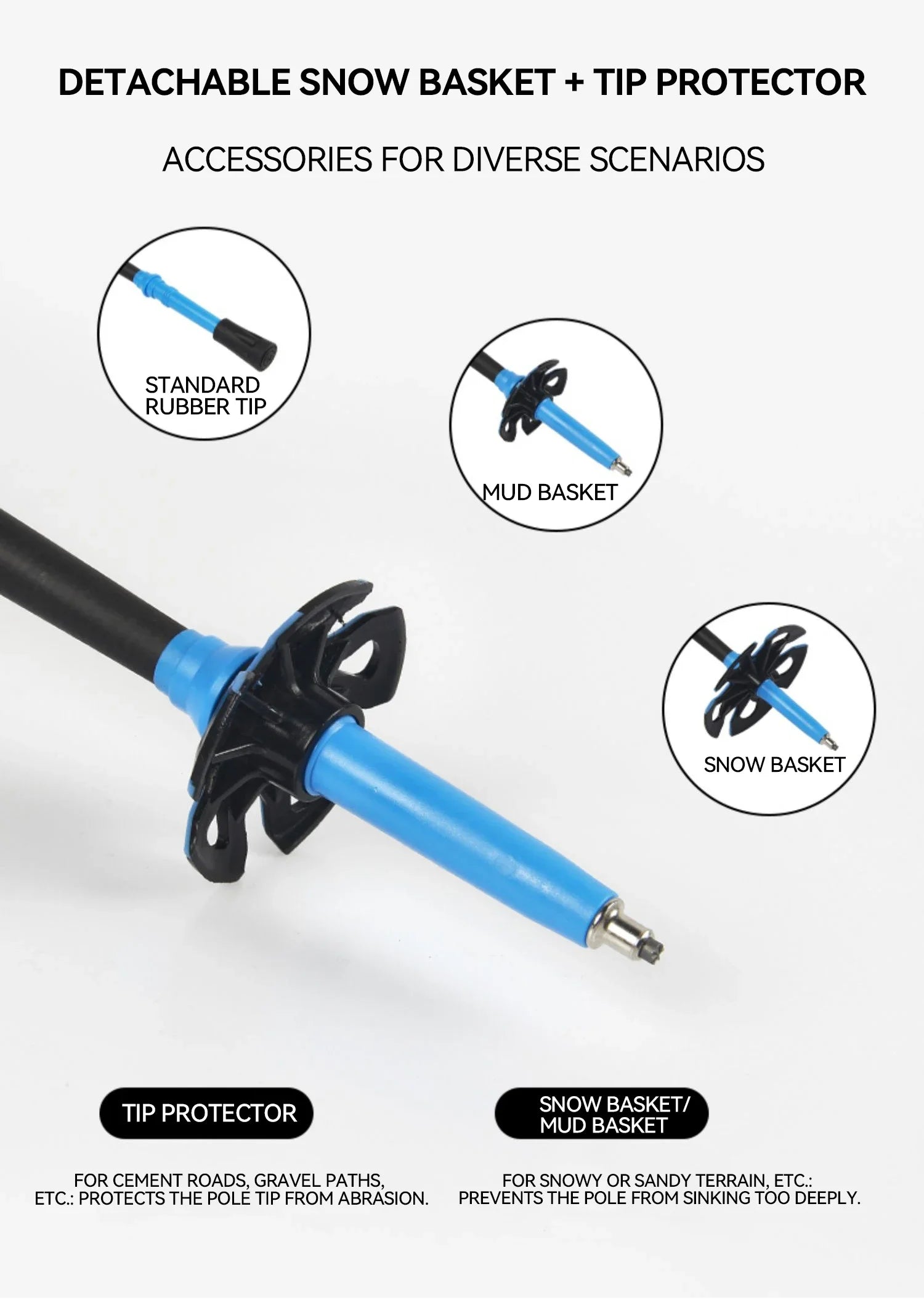 Carbon Ultra Light Foldable And Anti Slip Drill Rod Hiking Poles With External Lock