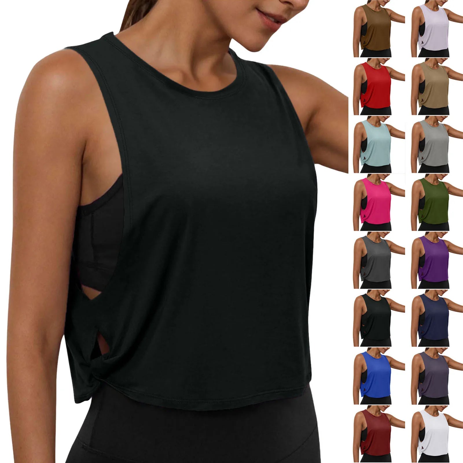 Women's Running Apparel: Lightweight, Sleeveless Casual Loose Fit, Cropped Sports Tank Top / Rungear