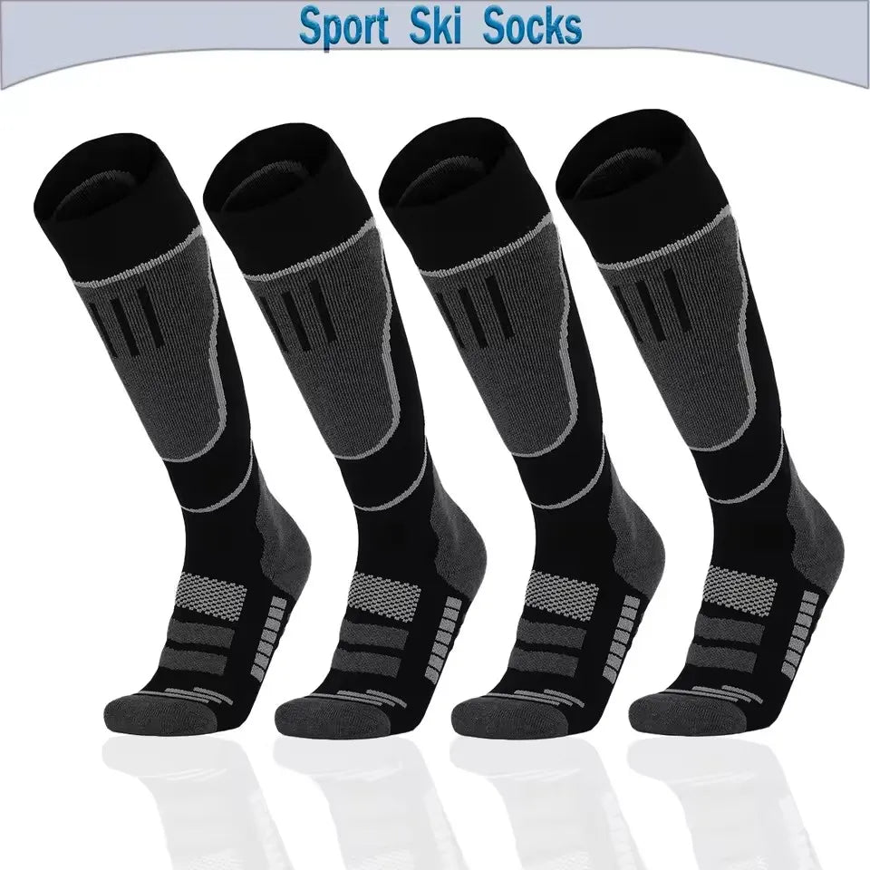 Running Compression Socks: 1 PR Unisex, Winter Merino Wool, Thermal Long Compression Socks for Running, Hiking / Rungear
