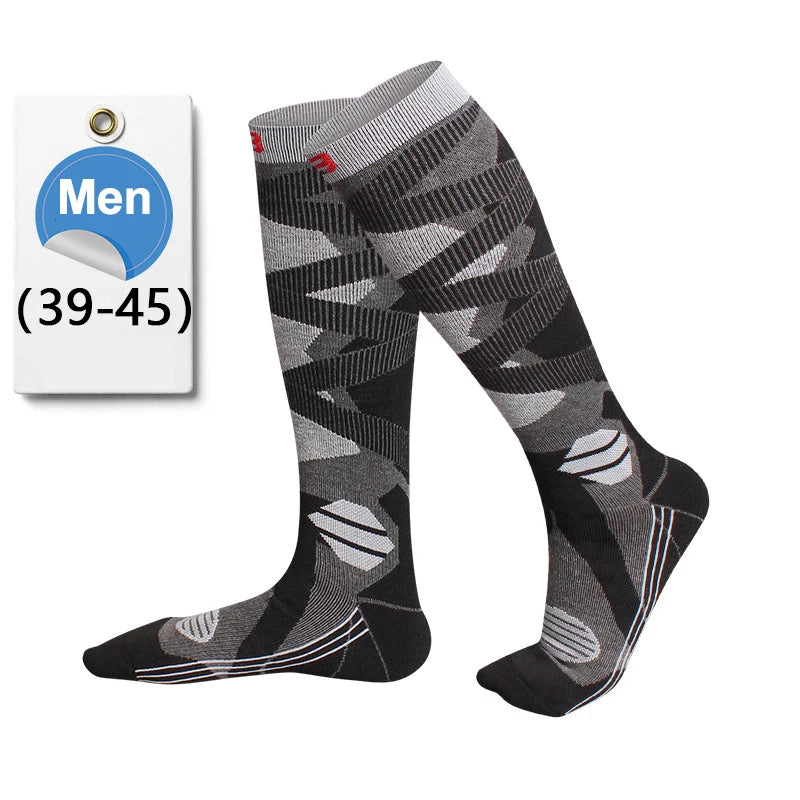 Sock Gear Accessories: GTUBIKE 1 PR Winter Warm, Anti-Slip, Moisture-Wicking, Thickened Compression Thermal Socks / Rungear