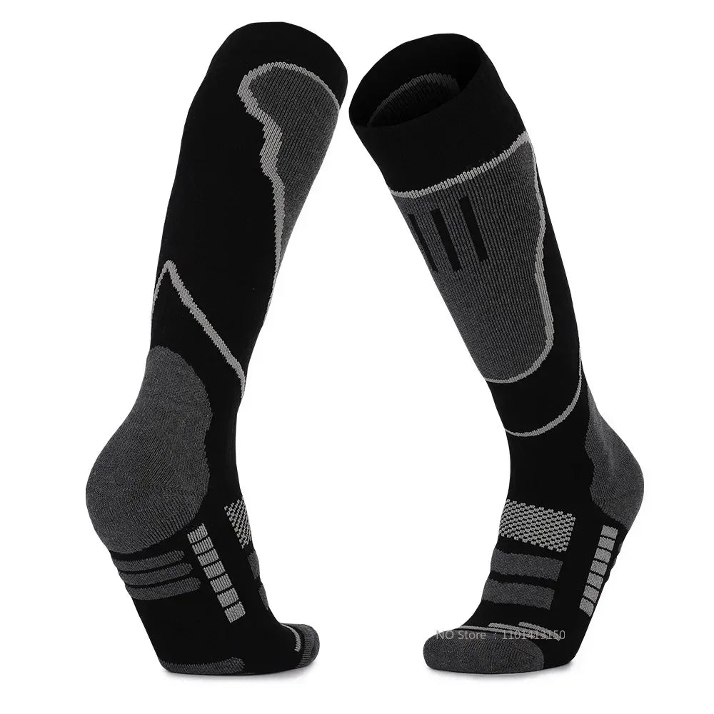 Running Compression Socks: 1 PR Unisex, Winter Merino Wool, Thermal Long Compression Socks for Running, Hiking / Rungear