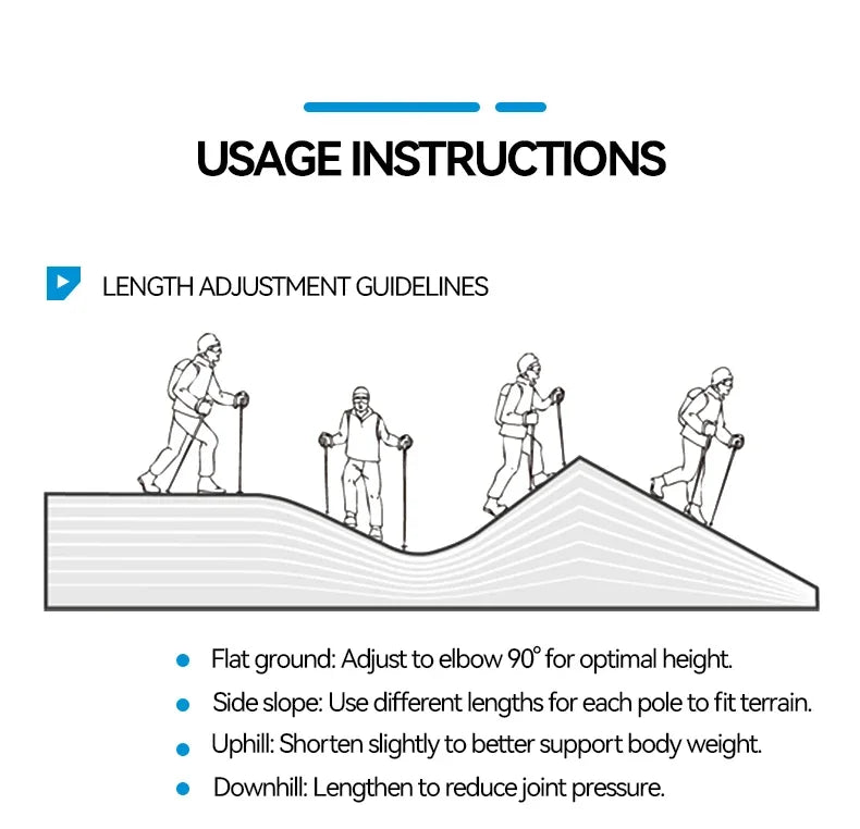 Carbon Ultra Light Foldable And Anti Slip Drill Rod Hiking Poles With External Lock