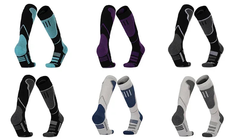Running Compression Socks: 1 PR Unisex, Winter Merino Wool, Thermal Long Compression Socks for Running, Hiking / Rungear