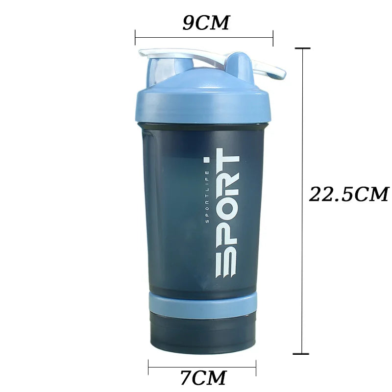 Hydration Gear Accessories: VIE LENTE 500ML Portable, Leakproof, Protein Powder Shaker Bottle for Outdoor Travel, Fitness / Rungear