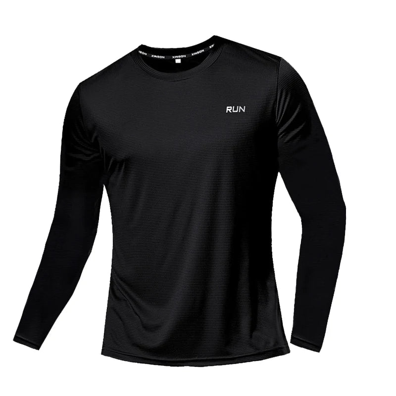 Men's Quick Dry Apparel: Long Sleeved, Breathable, Sweat Absorbing Shirt for Running, Hiking, Outdoor Sports / Rungear