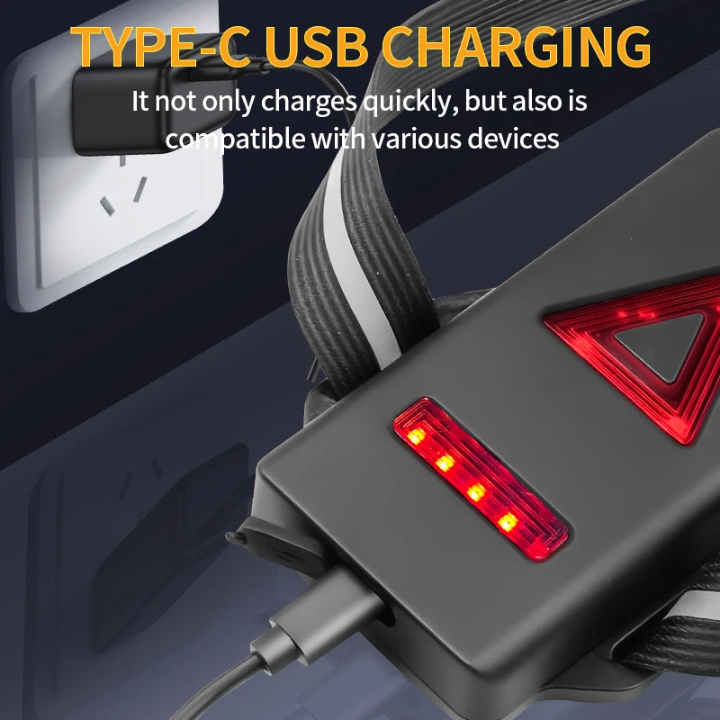 Waterproof Safety Night Running Lamp Chest Lamp with 90° Adjustable Beam Angle and Reflective Straps