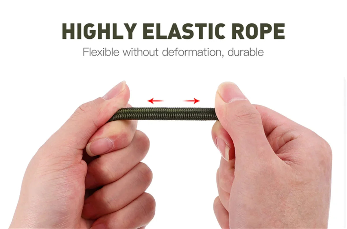 Trail Gear Accessories: Heavy Duty Bungee Cord, Elastic Tie Strap String Carabiner Hooks / Rungear
