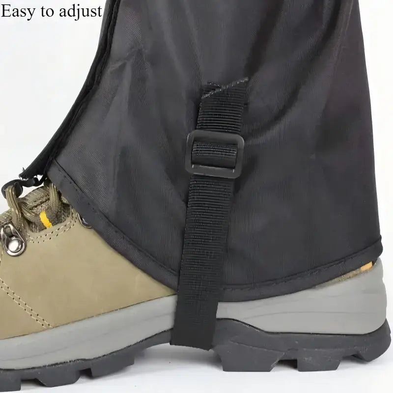 Unisex Lightweight and Adjustable Waterproof Hiking Gaiters with Rubber Foot Strap