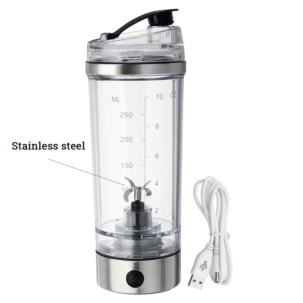 Running Hydration Gear: 250ML USB Vortex, Electric Protein Shake Smart Blender for Fitness, Running, Hiking, All Sports / Rungear