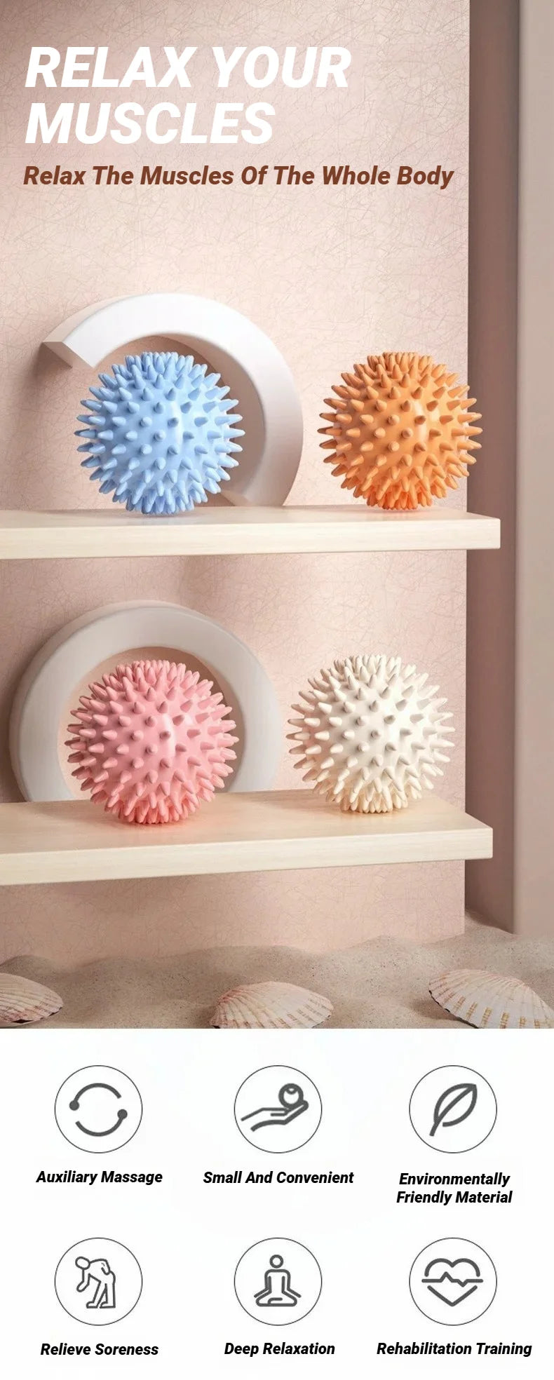 Myofascial Release Spiky Roller Massage Ball For Deep Tissue Trigger Point Muscle Recovery Pain Relief