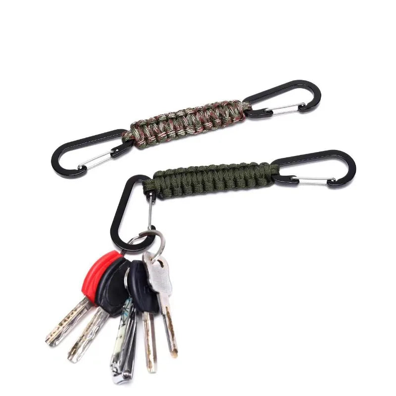 Trail Accessories: Paracord Keychain, Braided Double-Buckle Lanyard, Double Carabiners Paracord Keychain / Rungear