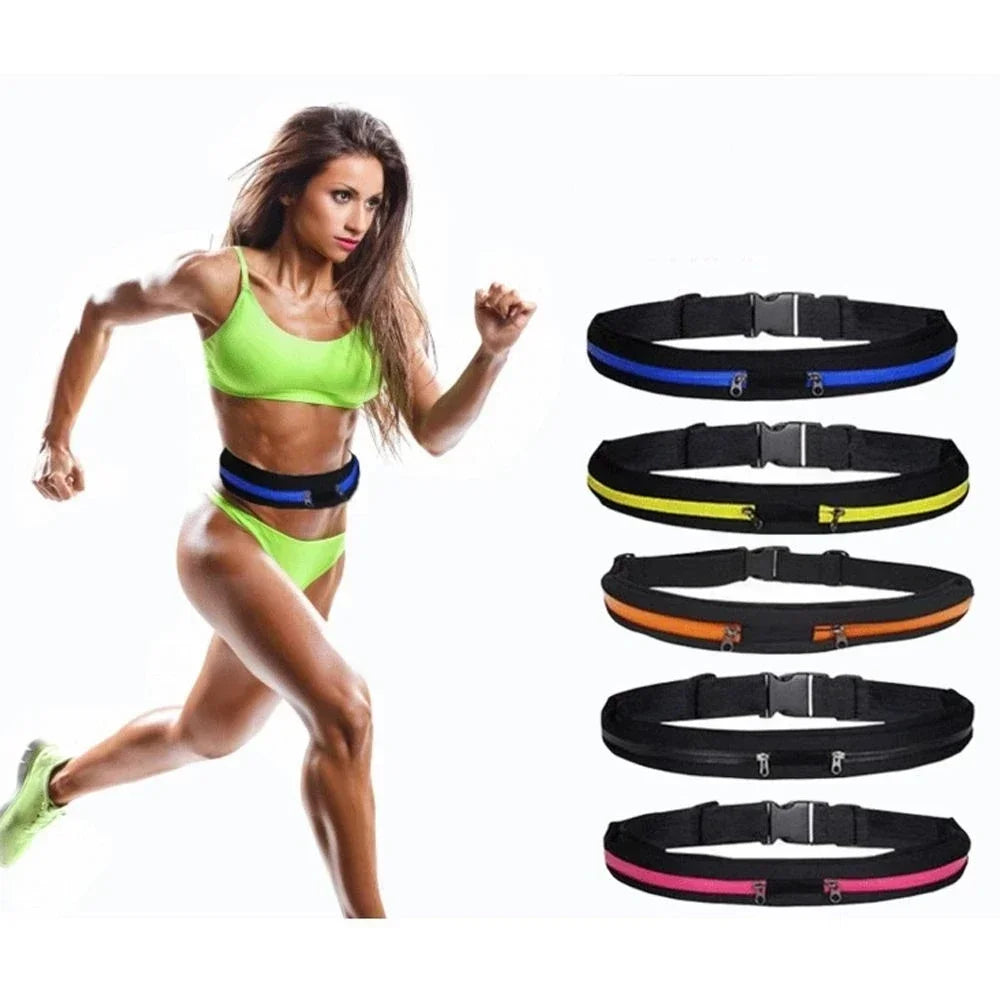 Running Belt Gear: Nylon, Adjustable, Double Pocket, Waterproof Running Waist Belt Bag / Rungear