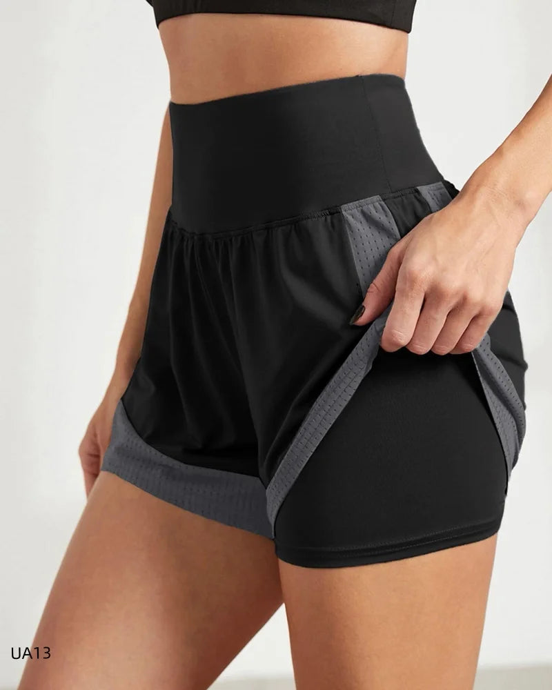 Women's Rungear Apparel:  2-In-1 Double Layered, Summer Fitness Training Sports Shorts / Rungear