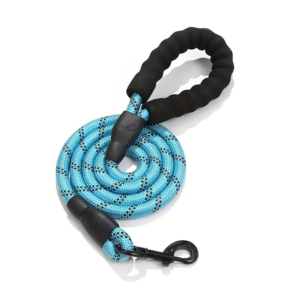 Reflective Dog Leash With Comfortable Padded Handle - Double Heavy Duty Traction Rope For Strong Dogs