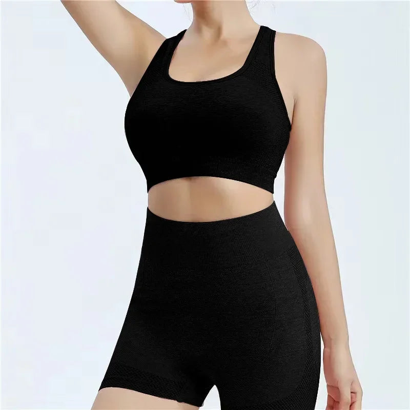 Women's Quick-Dry Sets: Seamless Shorts and Sports Bra Workout Sets for Fitness, Running, Workouts / Rungear
