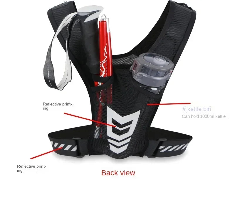 Running Reflective Gear: Reflective, Breathable Chest Bag Running Sports Backpack Fitness Vest / Rungear