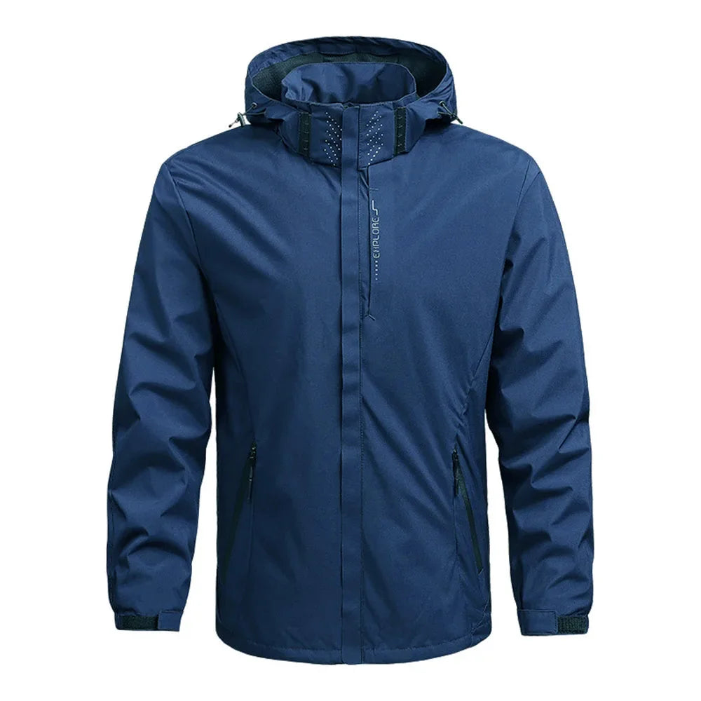 Men's Waterproof Jackets: Lightweight, Windproof, Hooded Outdoor Raincoat Hiking Jacket / Rungear
