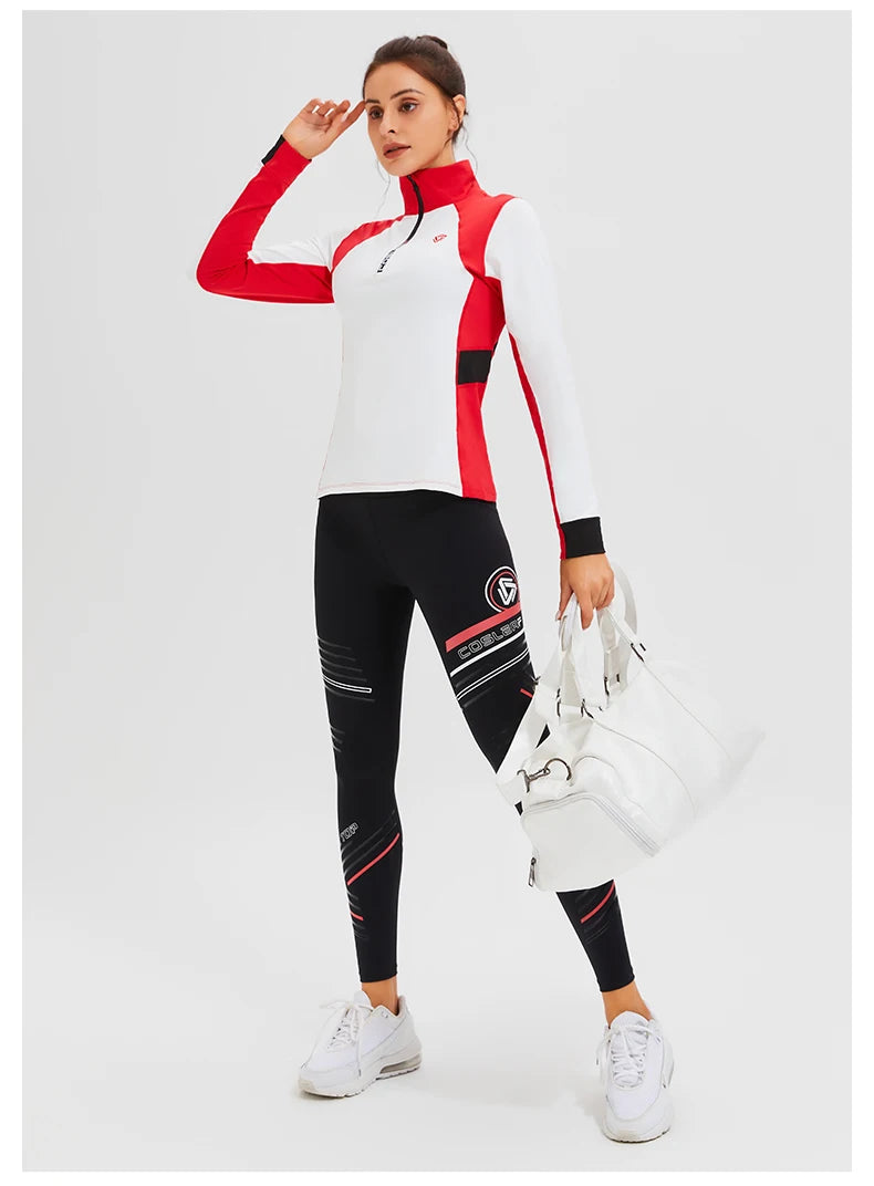 Women's Compression Apparel: Printed High Waisted Workout Pants With Pockets / Rungear
