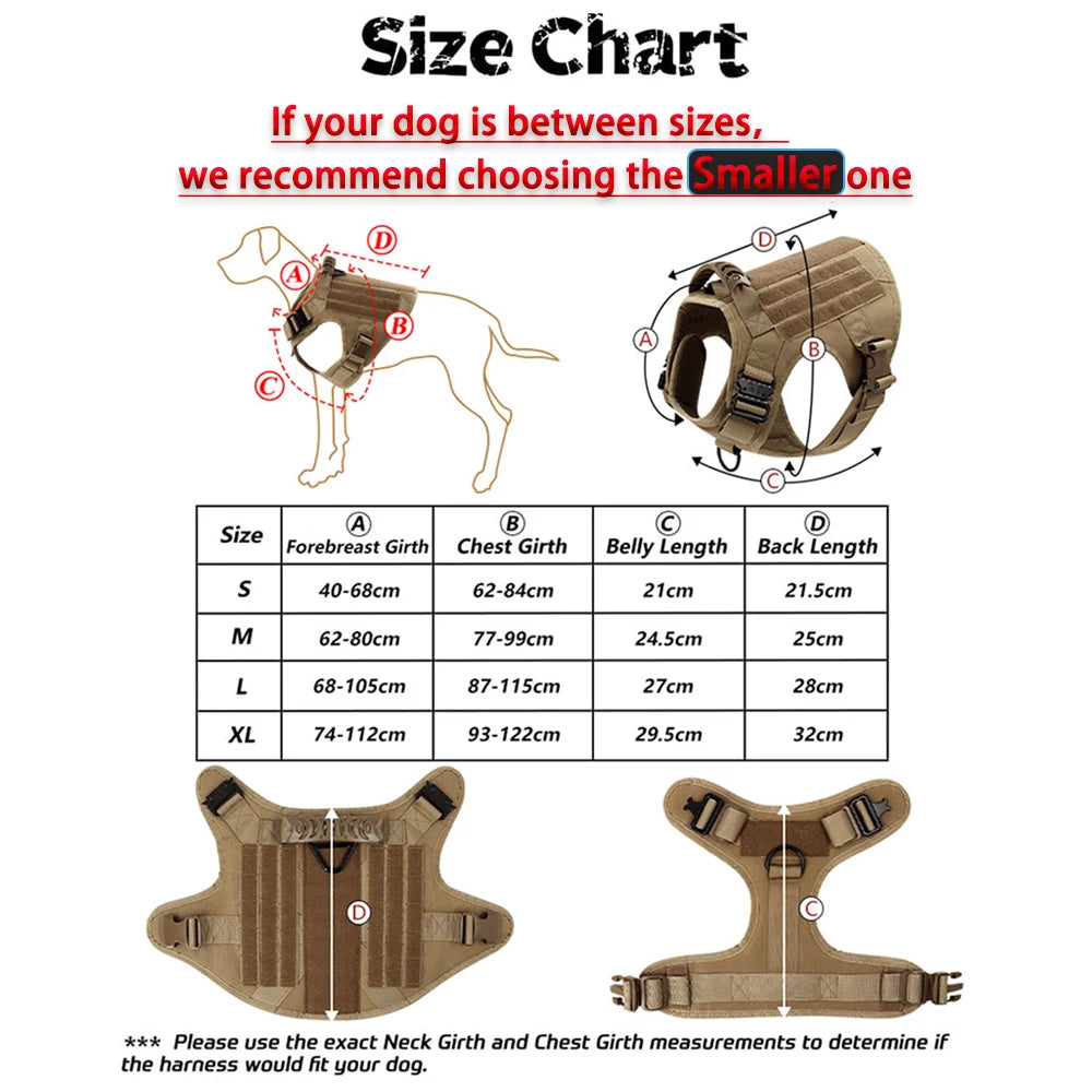 Outdoor Dog Accessories: Large Military Padded, Breakaway Halter Harness Vest / Rungear