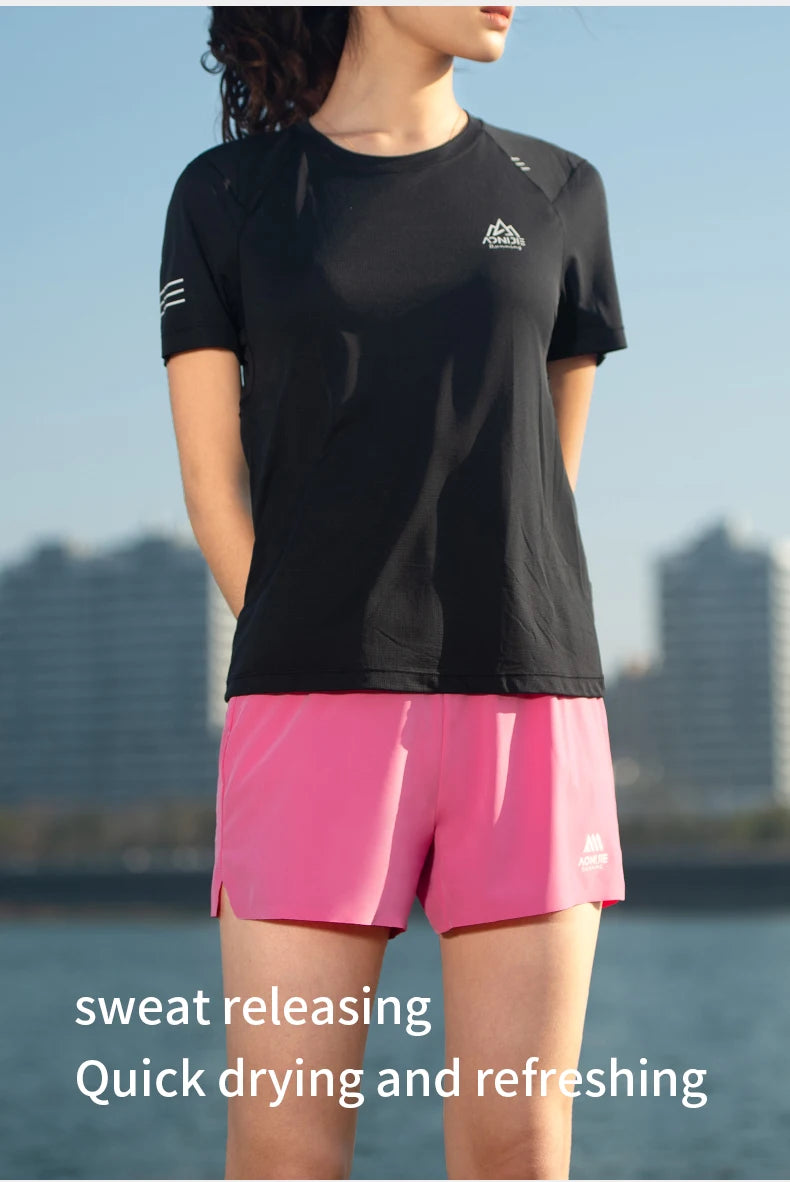 AONIJIE FW6199 Women's Running Shorts with Pockets Lightweight Quick Dry Sports Shorts Gym Workout Athletic Shorts for Women