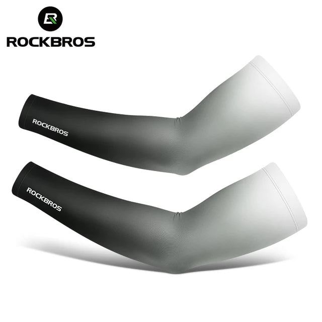 Compression Apparel Gear: ROCKBROS Breathable, Quick-Dry UV Protection Ice Fabric Sports Arm Sleeves / Rungear