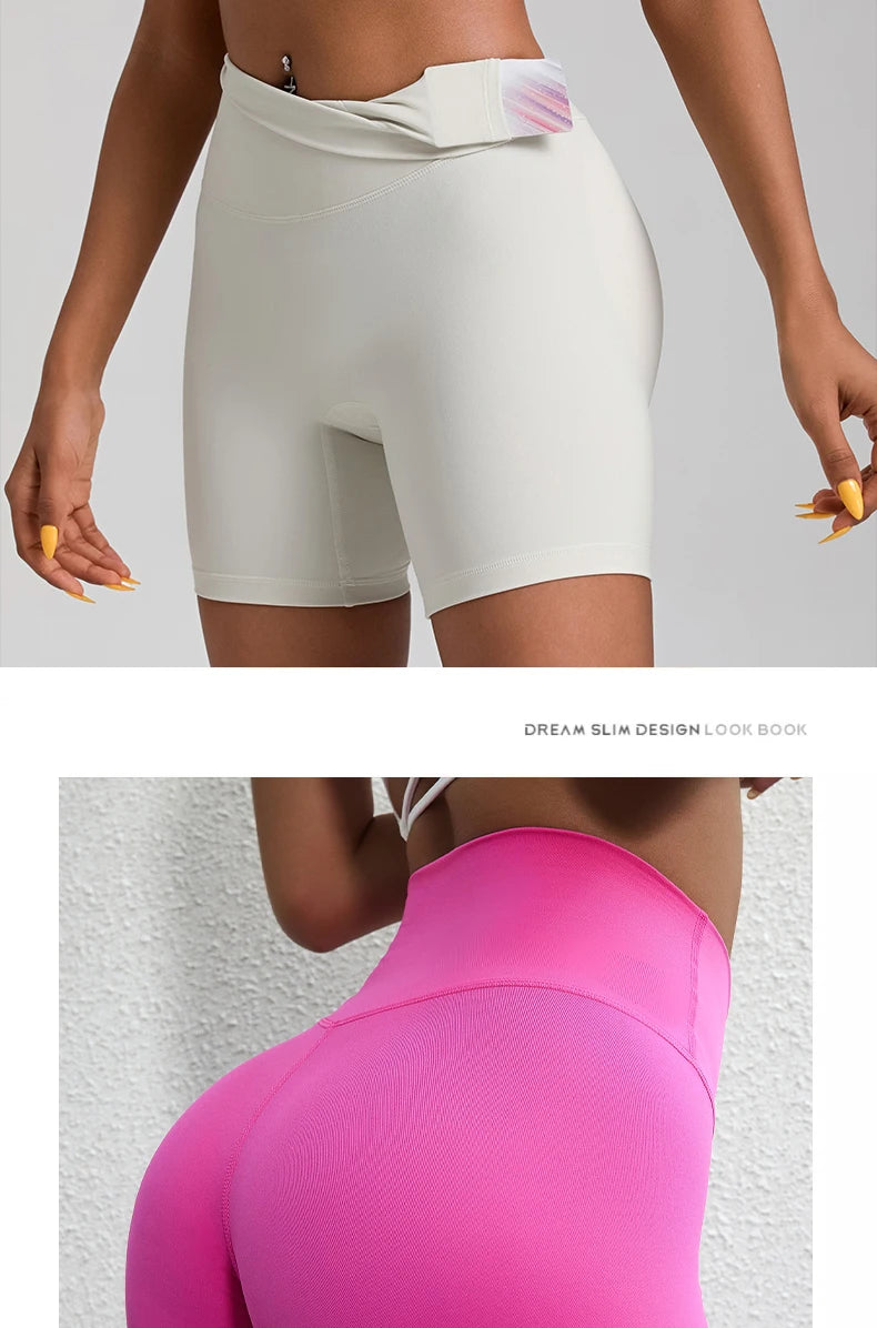 Women's Shorts Apparel: Solid Colour, High Waist, Comprehensive Fitness Sports Training Shorts with  Internal Pocket / Rungear