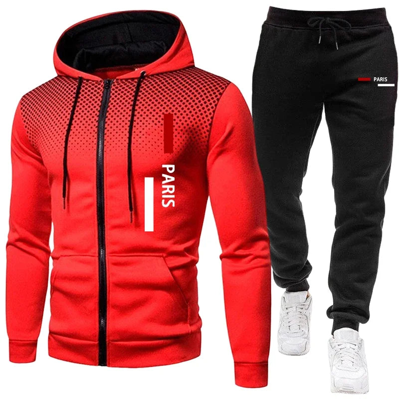 Men's Winter Apparel: Casual, Jogging Zipper Hoodie Sweatshirt and Sweatpants / Rungear