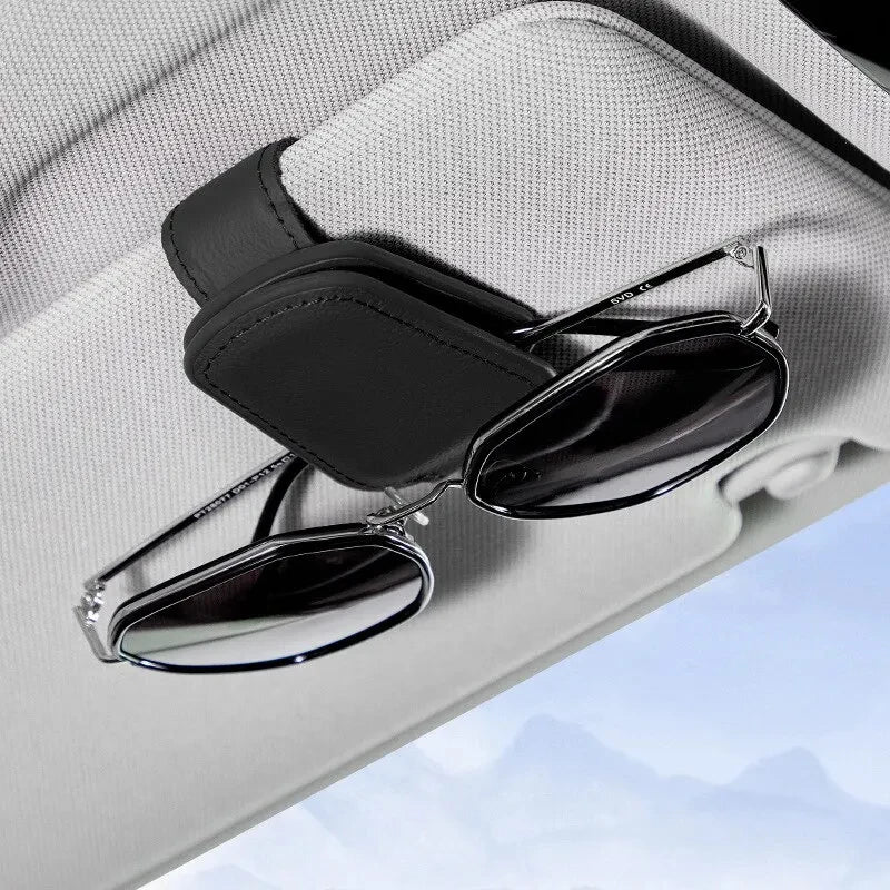 Sunglasses Gear Accessories: Multifunction, Magnetic, Universal Sun Visor Leather Sunglasses Holder Clip / Rungear