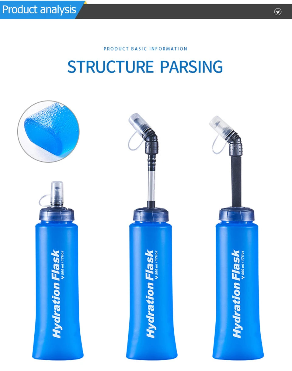 Running Hydration Accessories: Foldable TPU Soft Flask, 250ml, 500ml, 750ml / Rungear
