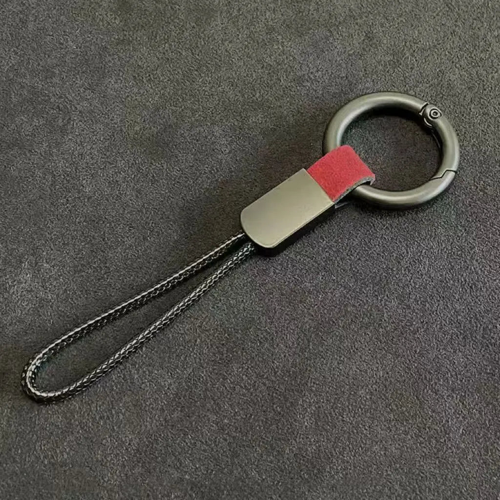 Key Accessories Gear: Simple, Woven, Unisex Suede Car Keychain with Lanyard / Rungear