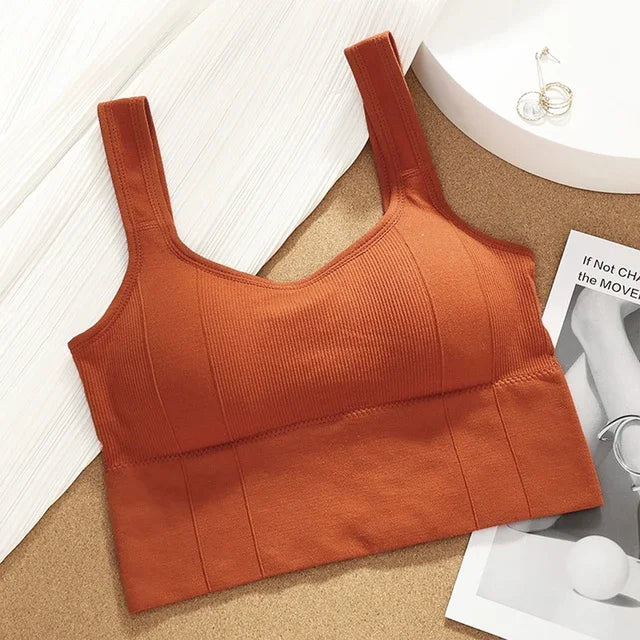 Breathable Anti-Sweat Shockproof Seamless Push Up Sports Bra Crop Top For Running, Hiking, Walking Fitness Yoga  Workout