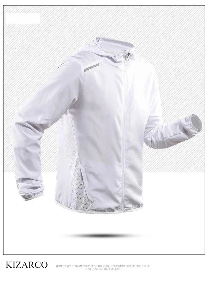 Running Reflective Apparel: 2025 Unisex, Hooded, Gradient Colour, Breathable Sports Jacket / Rungear