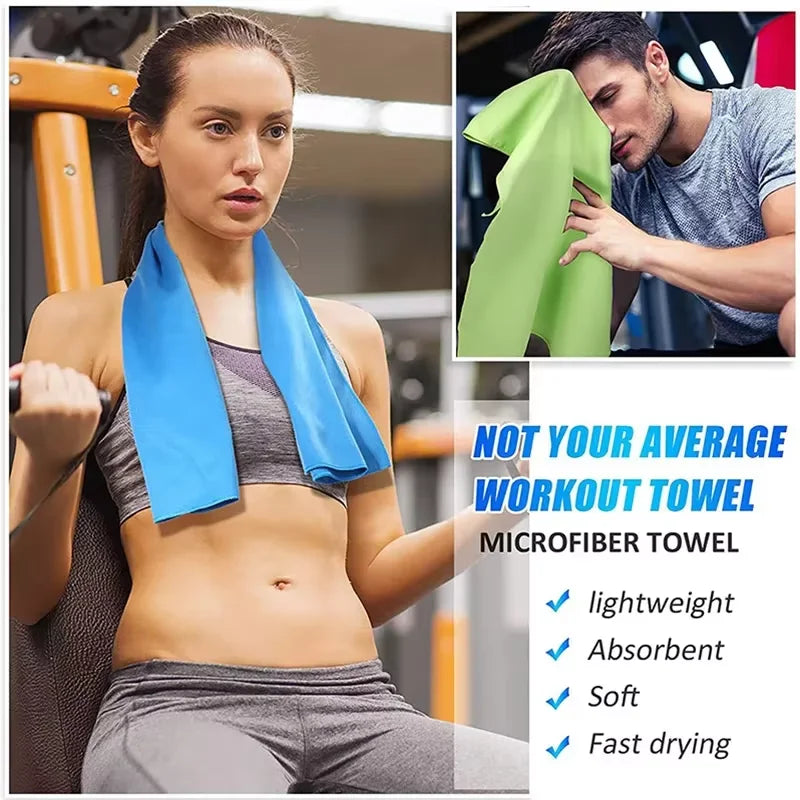 Microfibre Gym Towel Silver ION OdourFree Fast Drying Workout Gear